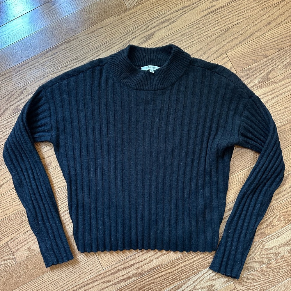 Madewell Black Ribbed Women's Sweater
